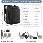 MATEIN Carry on Backpack, Extra Large Travel Backpack Expandable Airplane Approved Weekender Bag for Men and Women, Water Resistant Lightweight Daypack for Flight 40L, Black
