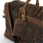 KomalC Leather Travel Duffle Bags for Men and Women Full Grain Leather Overnight Weekend Leather Bags Sports Gym Duffle. (Buffalo Distressed Tan)