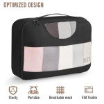 Veken 8 Set Packing Cubes for Travel Essentials, Suitcase Organizer Bags Set for Luggage, Road Trip Travel Accessories in 4 Sizes (Extra Large, Large, Medium, Small), Black