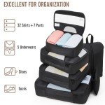 Veken 8 Set Packing Cubes for Travel Essentials, Suitcase Organizer Bags Set for Luggage, Road Trip Travel Accessories in 4 Sizes (Extra Large, Large, Medium, Small), Black