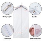 MsKitchen Clear Garment Bags Clothes Covers Protecting Dusts (Set of 12) for Storage Plastic Garment Bags Hanging Clothes Bags Dress Bag for Gowns Long with Zipper for Closet - 24'' x 40''/12 Pack
