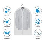 MsKitchen Clear Garment Bags Clothes Covers Protecting Dusts (Set of 12) for Storage Plastic Garment Bags Hanging Clothes Bags Dress Bag for Gowns Long with Zipper for Closet - 24'' x 40''/12 Pack