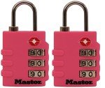 Master Lock 4684T Set Your Own Combination TSA Approved Luggage Lock, 1-3/8 in. Wide, Colors May Vary, 2 Count