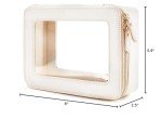 Aveniee Clear Makeup Bag Organizer, Travel Cosmetic Case Skincare Toiletry Bag for Women, Portable Make Up Pouch Car Organizer Bag with Zippers for Essentials(White)