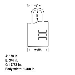 Master Lock 4684T Set Your Own Combination TSA Approved Luggage Lock, 1-3/8 in. Wide, Colors May Vary, 2 Count