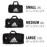 adidas Unisex Adult Defender IV Large Duffel, Sports Duffle Men and Women, Durable Gym Bags, Black/White, Medium (66L)