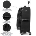 Travelpro Maxlite 5 Softside Expandable Carry on Luggage with 4 Spinner Wheels, Lightweight Suitcase, Men and Women, Black, Carry On 21-Inch