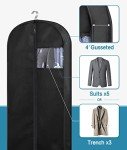 KIMBORA 43" Suit Bags for Closet Storage and Travel, Gusseted Hanging Garment Bags for Men Suit Cover With Handles for Clothes, Coats, Jackets, Shirts（3 Packs）
