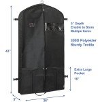 Simple Houseware 43-Inch Heavy Duty Garment Bag with Pockets for Dresses, Coats