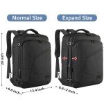 MATEIN 45L Travel Backpack, Large Carry on Backpack for Men Women, Water Resistant Lightweight Expandable Daypack, Business Weekender Backpacks, Gifts for People who Travel, Black