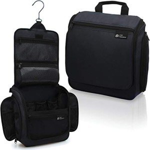 D&D Hanging Travel Toiletry Bag for Men and Women – Cosmetics, Makeup and Toiletries Organizer Kit with 10 Compartments, YKK Zippers, XXL Metal Swivel Hook, Water-Resistant Nylon