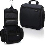 D&D Hanging Travel Toiletry Bag for Men and Women – Cosmetics, Makeup and Toiletries Organizer Kit with 10 Compartments, YKK Zippers, XXL Metal Swivel Hook, Water-Resistant Nylon