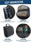 D&D Hanging Travel Toiletry Bag for Men and Women – Cosmetics, Makeup and Toiletries Organizer Kit with 10 Compartments, YKK Zippers, XXL Metal Swivel Hook, Water-Resistant Nylon