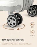 LUGGEX Carry on Luggage, Lightweight Suitcase 2 Piece with Spinner Wheels (White, 14/20)