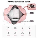 Duffle Bag for Travel, Weekender Bag with Shoe Compartment, Carry On Overnight Bag for Women with Toiletry Bag, 50L Gym Bag with Wet Pocket, Hospital Bags for Labor and Delivery Pink