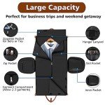 Convertible Garment Duffel Bag for Travel - Carry On Garment Bags With Toiletry Bag Large Weekender Bag for Men Women 2 in 1 Hanging Suitcase Suit Travel Duffel Overnight Bags 4pcs Set