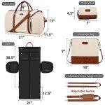 Convertible Garment Duffel Bag for Travel - Carry On Garment Bags With Toiletry Bag Large Weekender Bag for Men Women 2 in 1 Hanging Suitcase Suit Travel Duffel Overnight Bags 4pcs Set