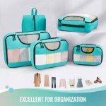Veken 6 Set Packing Cubes for Suitcases, Travel Essentials for Carry on Luggage, Suitcase Organizer Bags Set for Travel Accessories in 4 Sizes(Extra Large, Large, Medium, Small)，Cyan