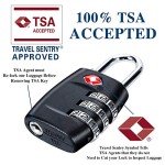 TSA Luggage Locks (4Pack) - 3 Digit Combination Padlocks - Approved Travel Lock for Suitcases & Baggage (Black)