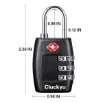 TSA Luggage Locks (4Pack) - 3 Digit Combination Padlocks - Approved Travel Lock for Suitcases & Baggage (Black)