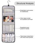Relavel Travel Hanging Toiletry Bag for Men Women Travel Kit Shaving Bag Waterproof Large Makeup Bag Wash Bag Makeup Organizer Cosmetic Case for Bathroom Shower Black