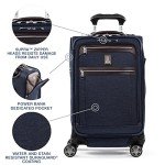 Travelpro Platinum Elite Softside Expandable Carry on Luggage, 8 Wheel Spinner Suitcase, USB Port, Suiter, Men and Women, True Navy Blue, Carry On 21-Inch