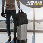 SLEEPING LAMB Heavy Duty Garment Bag for Travel, 43''Waterproof Suit Bag for Men Travel and Foldable Carry On Garment Bag for Hanging Clothes with Large Pocket in Business Trip, Black