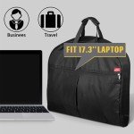 SLEEPING LAMB Heavy Duty Garment Bag for Travel, 43''Waterproof Suit Bag for Men Travel and Foldable Carry On Garment Bag for Hanging Clothes with Large Pocket in Business Trip, Black