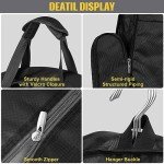 SLEEPING LAMB Heavy Duty Garment Bag for Travel, 43''Waterproof Suit Bag for Men Travel and Foldable Carry On Garment Bag for Hanging Clothes with Large Pocket in Business Trip, Black