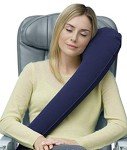 TRAVELREST Ultimate Travel Pillow & Body Pillow - Headrest, Auto, Bus, Train, Office Napping, Camping, Wheelchairs, Comfort and Support, Rolls Up, Straps to Airplane Seat & Car - Blue