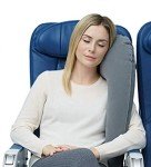 TRAVELREST Ultimate Travel Pillow & Body Pillow - Headrest, Auto, Bus, Train, Office Napping, Camping, Wheelchairs, Comfort and Support, Rolls Up, Straps to Airplane Seat & Car - Blue