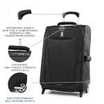 Travelpro Maxlite 5 Softside Expandable Upright 2 Wheel Carry on Luggage, Lightweight Suitcase, Men and Women, Black, Carry On 22-Inch