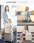 LOVEVOOK Carry On Travel Backpack for Women, 40L Personal Item Travel Bag Flight Approved, TSA Large Backpack for 17'' Laptop, Waterproof Weekender Business Hiking Bag with 3 Packing Cubes