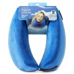 TRAVELREST Nest Memory Foam Travel Neck Pillow, Advanced Support for Long Flights, Patented Design, Optimal Relaxation, Compact, Ergonomic, and Washable, On-The-Go, Attaches to Luggage - Blue