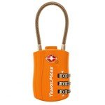 TSA Approved Travel Combination Cable Luggage Locks for Suitcases & Backpacks - 1 Pack of Orange TSA Lock