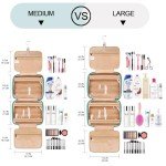 COOSKY Travel Hanging Toiletry Bag for Women, Cruise Ship Essentials, with Jewelry Organizer, Extra Large Makeup Dopp Kit, Waterproof Cosmetic Bags, Toiletries Kit Set with Trolley Belt, Blue