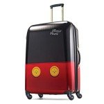 American Tourister Disney Hardside Luggage With Spinner Wheels, Mickey Mouse Pants, Checked-Large 28-Inch