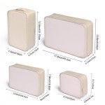 JJ POWER Travel Packing Cubes, Luggage Organizers with Shoe Bag (Cream)