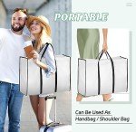 MISSLO Portable 70" Wedding Dress Garment Bag with Bride Tote Bag 8'' Gusseted Dress Bags for Gowns Long 4 Pockets Dress Cover for Women, White