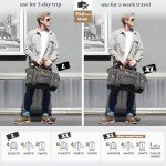 Gonex Canvas Duffle Bag for Travel 60L Expandable Duffel Weekend Overnight Bag men (Dark Gray)