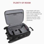 SwissGear Sion Softside Expandable Luggage, Black, Checked-Medium 25-Inch