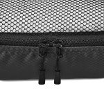 Amazon Basics Lightweight Packing Cubes for Travel, 4 Piece Set With Double Zipper Pulls and Mesh Top Panel, 100% Durable Polyester, Small, Black