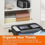 Amazon Basics Lightweight Packing Cubes for Travel, 4 Piece Set With Double Zipper Pulls and Mesh Top Panel, 100% Durable Polyester, Small, Black