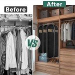 BALEINE 1PK Heavy Duty Garment Bag with Shoe Storage Travel Bag for Dresses, Suit, Coats Travel Essential (43", Black)