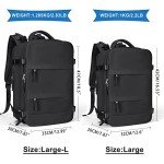coowoz Large Travel Backpack For Women Men,Carry On Backpack Flight Approved,Hiking Backpack Waterproof Outdoor Sports Rucksack Casual Daypack Fit 15.6 Inch Laptop Shoes Compartment (Black)