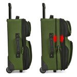 U.S. Traveler Lightweight Softside Suitcase, Rolling 20" Carry On Luggage, Green, 2 Wheel-1 Piece