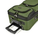 U.S. Traveler Lightweight Softside Suitcase, Rolling 20" Carry On Luggage, Green, 2 Wheel-1 Piece