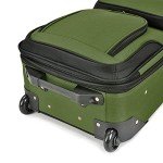 U.S. Traveler Lightweight Softside Suitcase, Rolling 20" Carry On Luggage, Green, 2 Wheel-1 Piece