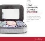 LeanTravel Compression Packing Cubes for Travel Organizers with Double Zipper (6-Pack (2L+2M+2S), Grey)