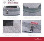 LeanTravel Compression Packing Cubes for Travel Organizers with Double Zipper (6-Pack (2L+2M+2S), Grey)